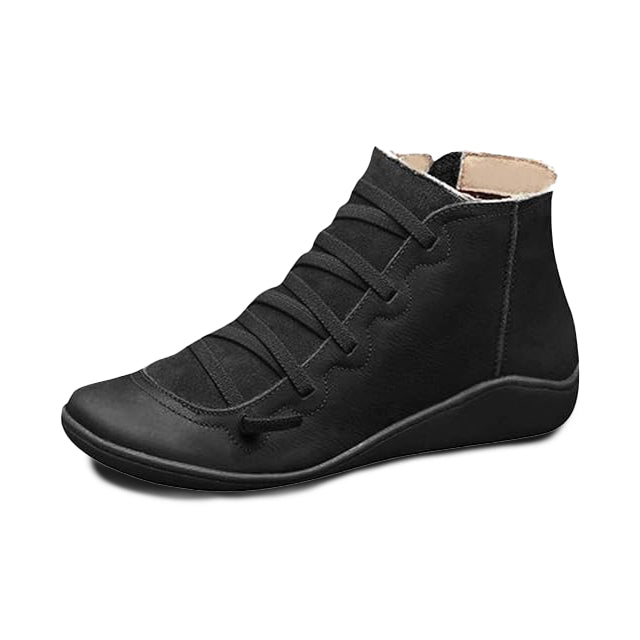 Lace Up Ankle Boots Soft Footbed Traction Sole